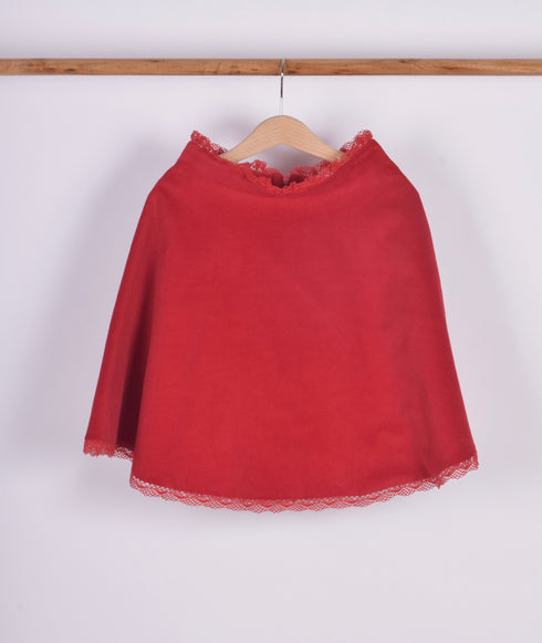 Fustă semi-cloche cu dantelă