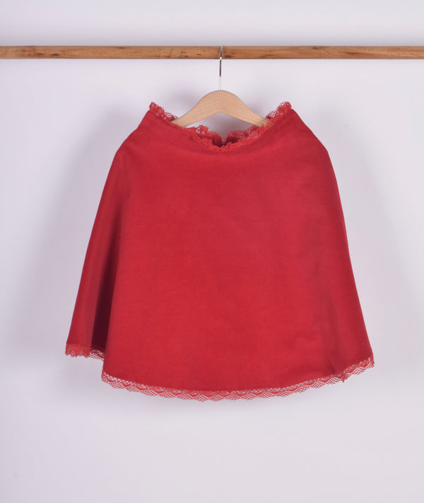 Fustă semi-cloche cu dantelă