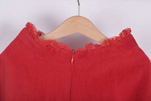 Fustă semi-cloche cu dantelă