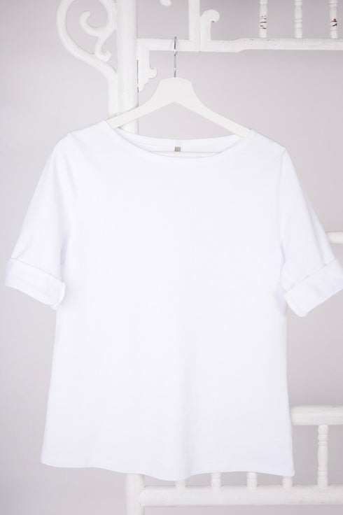 Tricou damă-alb