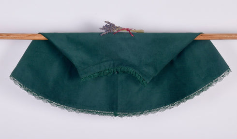 Fustă semi-cloche cu dantelă