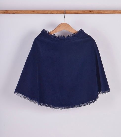 Fustă semi-cloche cu dantelă