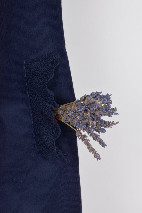 Sarafan cu buzunare de dantelă