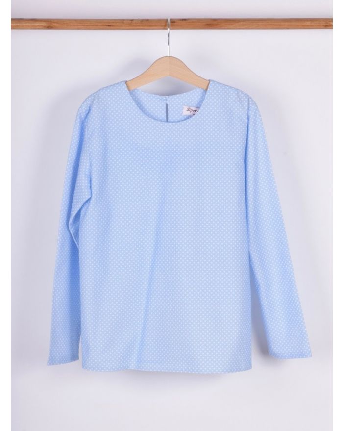 Bluza simpla pentru fete-Bleu-5 ani